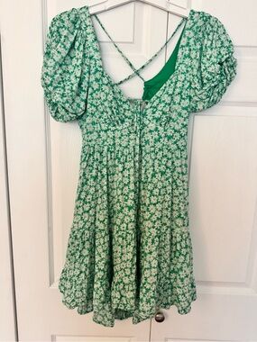 VICI Green Floral Smocked Dress